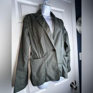 CAbi Women’s Small Olive Green Pose Cotton Twill Blazer Suit Jacket #207 S